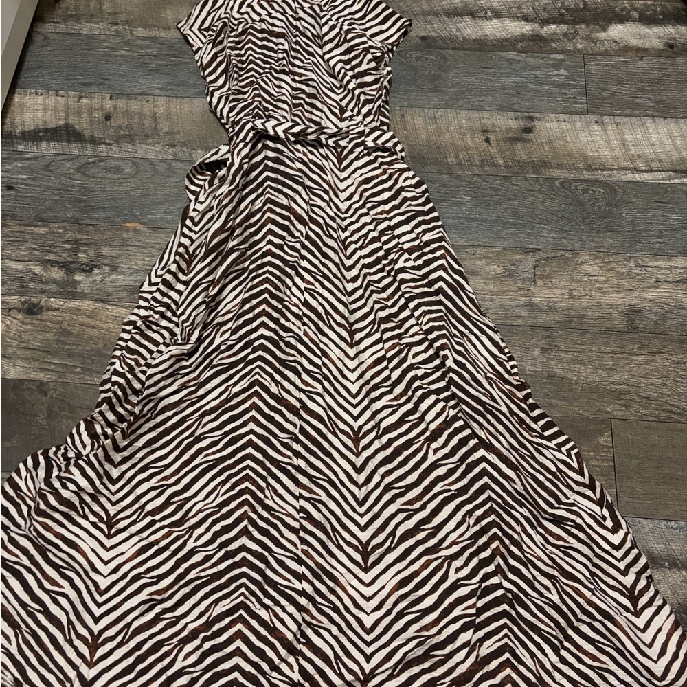Primark Brown and Cream Zebra Print Midi Dress - Picture 4 of 10